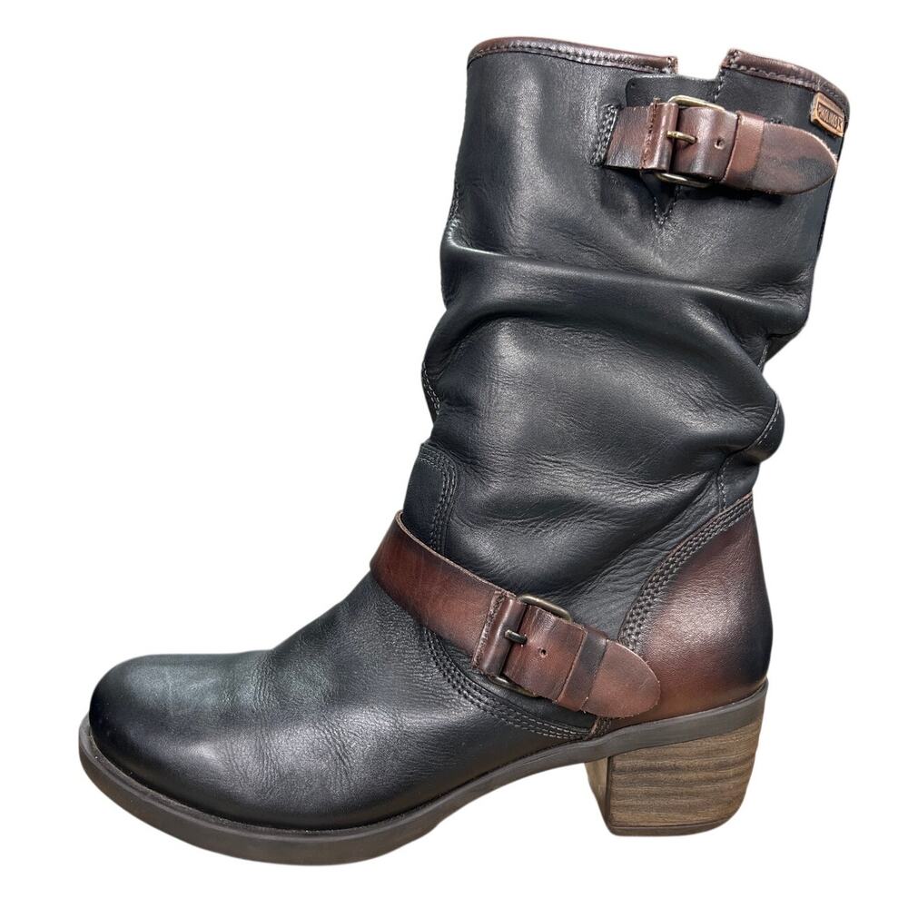 Pikolinos Women’s Le Mans Black Leather Moto Ankle Boot Size 40 US 9/9.5 - Picture 3 of 11